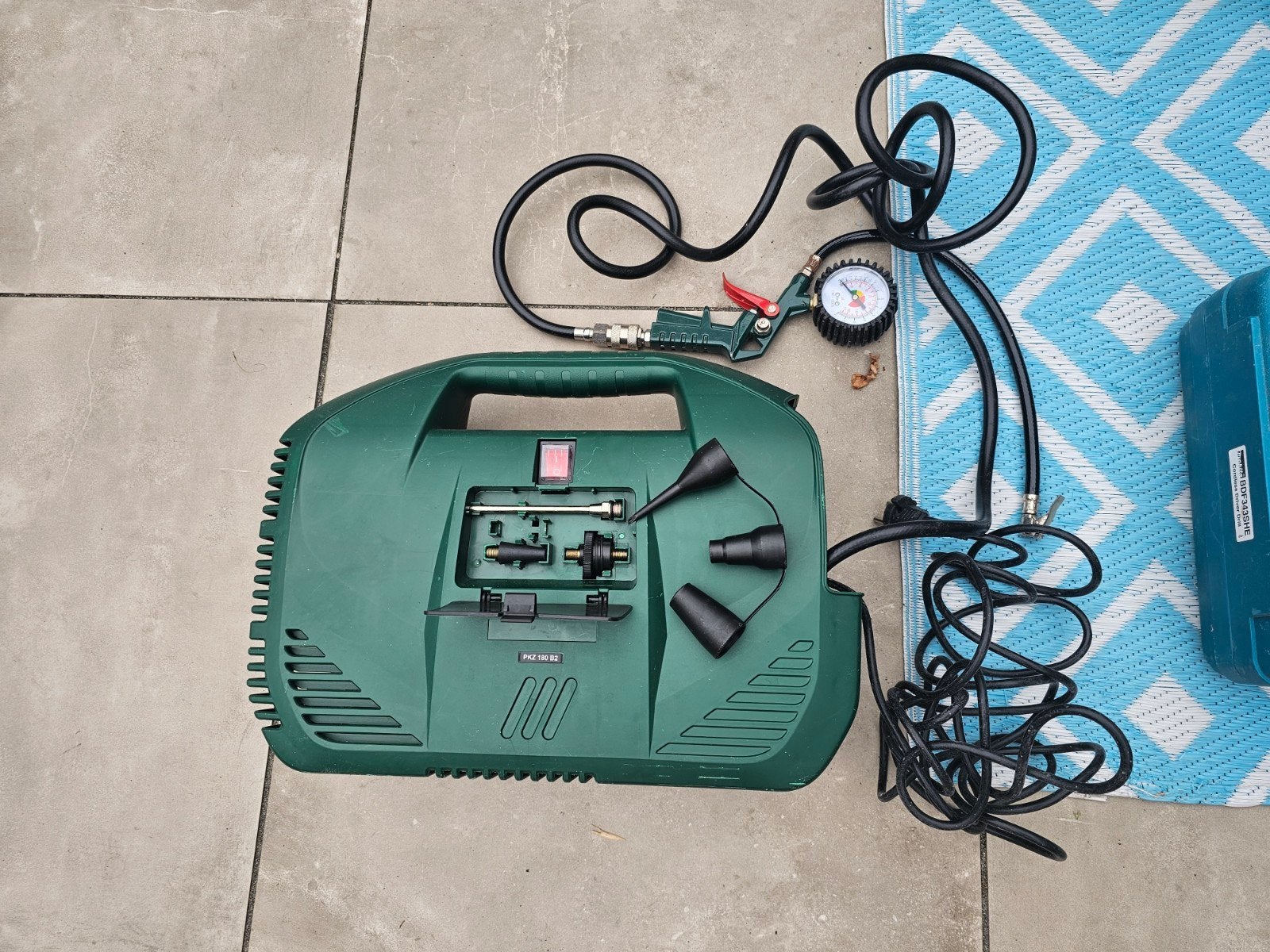 Parkside PKZ 180 B2 compressor - Gebruikt maar werkt prima, Gebruikt, 6 tot 10 bar, Ophalen of Verzenden, Minder dan 200 liter/min