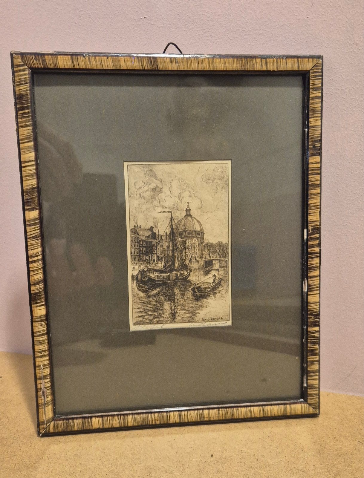 Originele Ets Louis Landré - Singel, Amsterdam (1875-1952), Ophalen of Verzenden