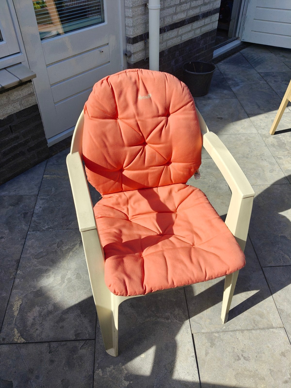 Tuinstoelen met kussens - 4 stuks, Ophalen, Gebruikt, Kunststof