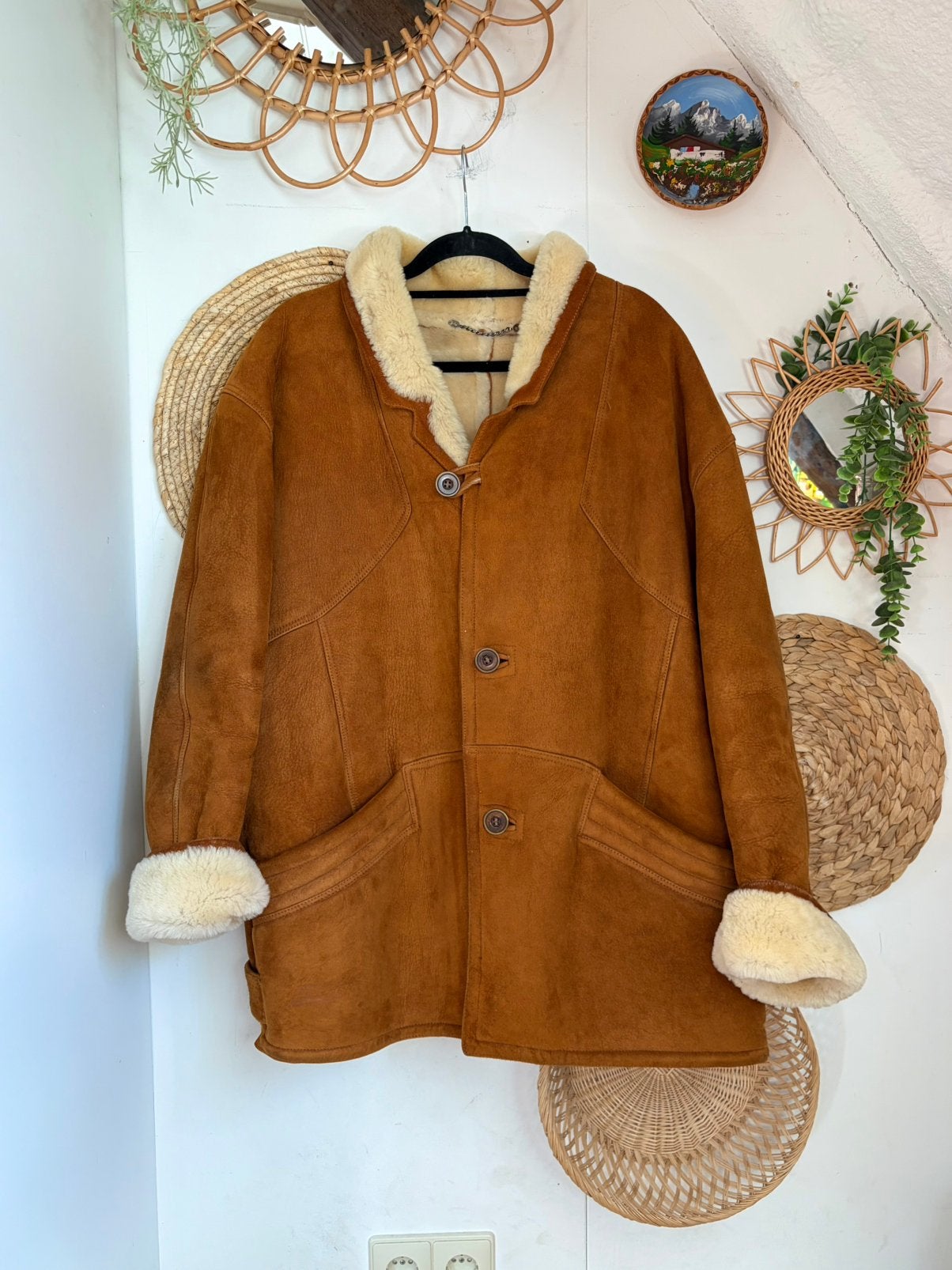 Vintage lammy shearling afghaanse schapenvacht winter jas, Kleding | Dames, Ophalen of Verzenden, Zo goed als nieuw, Maat 46/48 (XL) of groter