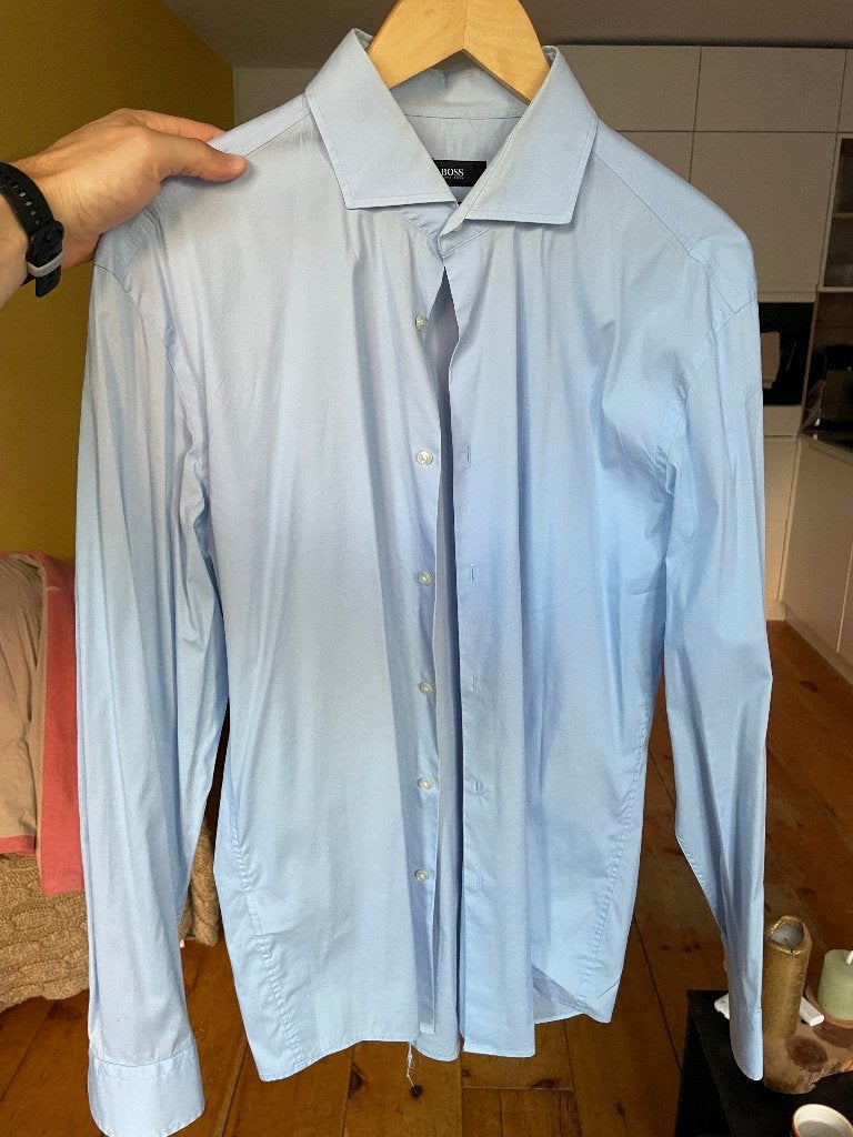 Overhemd | Sky blue | Hugo Boss | XL | 43 (EU) 17 (US), Blauw, Ophalen of Verzenden, Zo goed als nieuw, Hugo Boss