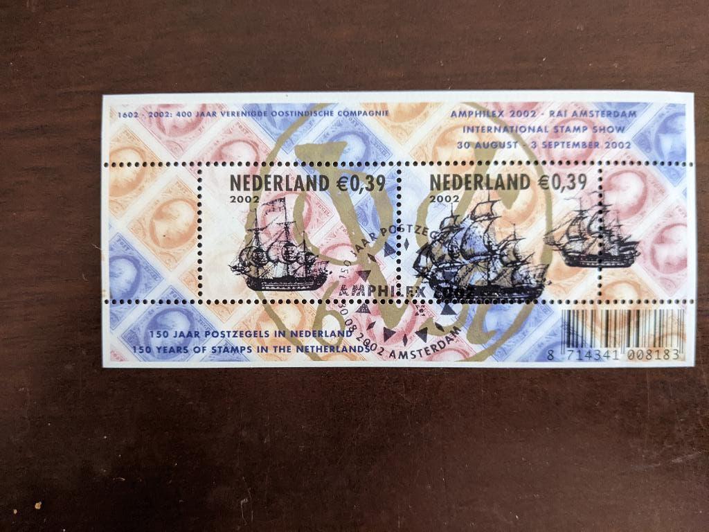 NL 2002; blok 150 JAAR POSTZEGELS IN NEDERLAND, Verzenden, Na 1940, Gestempeld
