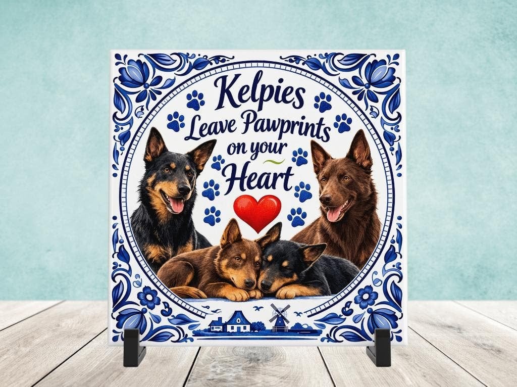 Kelpies Leave Pawprints on your Heart - Kelpie Tegel, Verzenden, Nieuw