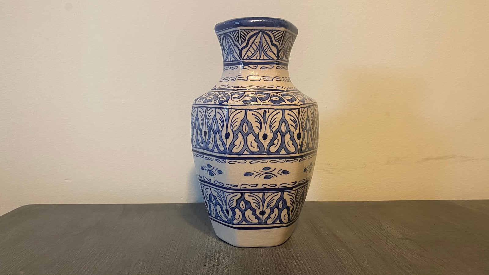 Authentieke Marokkaanse Vaas uit Fès - Gesigneerd, Antiek en Kunst, Ophalen of Verzenden