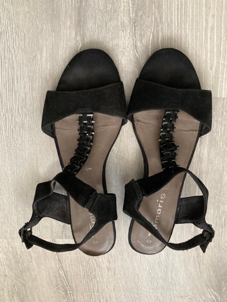 Sandalen Tamaris zwart maat 40, Zwart, Gedragen, Sandalen of Muiltjes, Ophalen of Verzenden