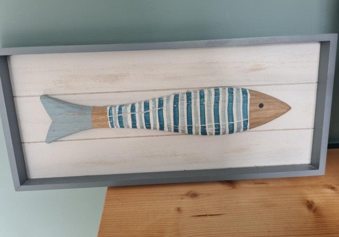 Maison du Monde Houten Schilderij Vis 3D, Ophalen of Verzenden, Zo goed als nieuw, Jongetje of Meisje