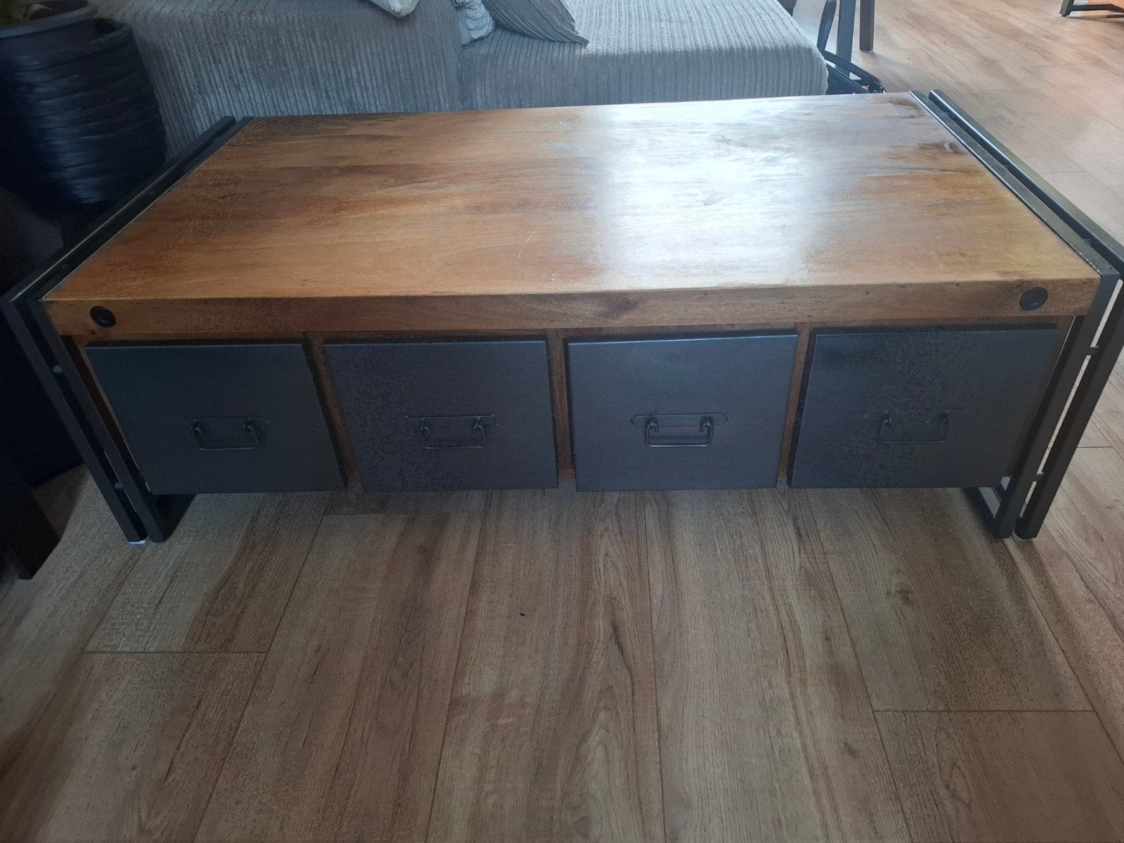 mangohout salontafel, Huis en Inrichting, Ophalen, Gebruikt, 100 tot 150 cm, Mangohout