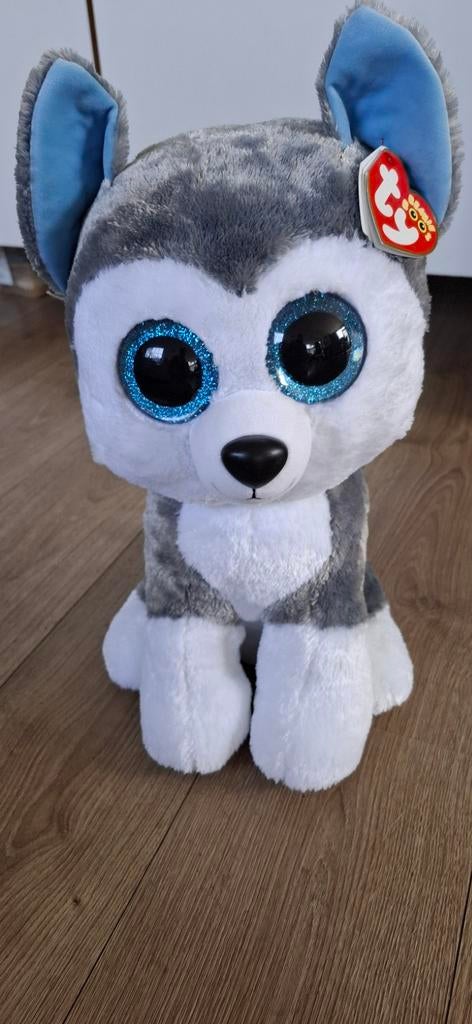 Ty Beanie Boos "Slush" de Husky knuffel, Grijs, Middelgroot (20 tot 80 cm), Ty, Hond