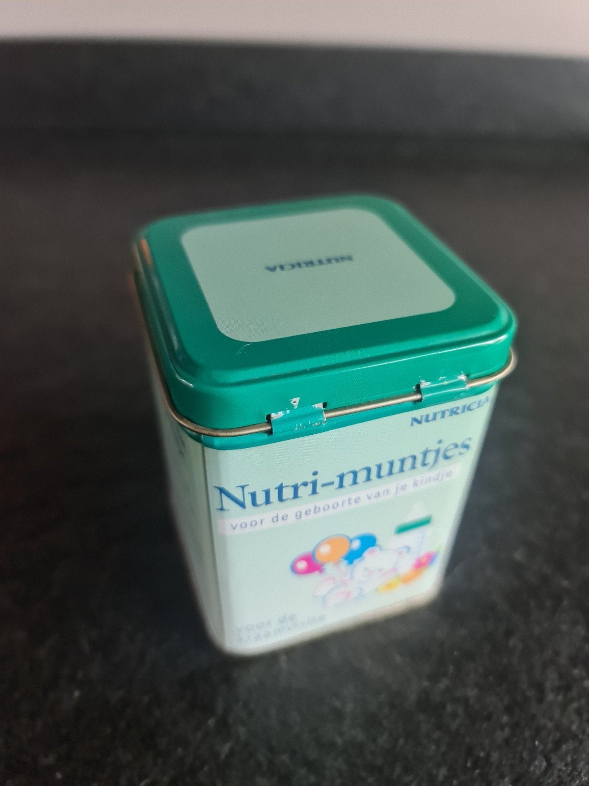 Blik - Nutricia  Nutri-muntjes spaarpot  - nieuw, Verzamelen, Ophalen of Verzenden, Zo goed als nieuw, Overige, Overige merken