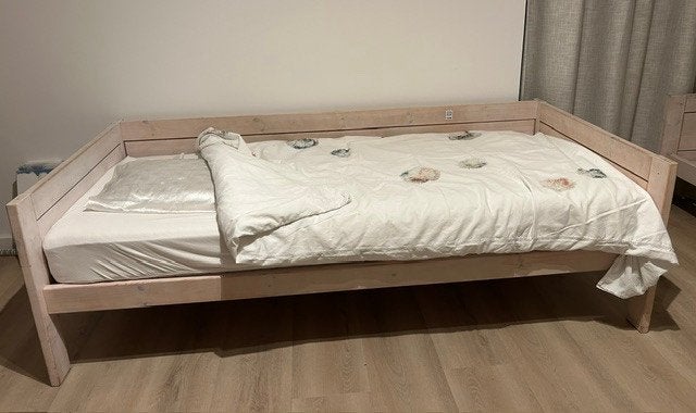 Lifetime bed whitewash, Ophalen, 85 tot 100 cm, Gebruikt, Lattenbodem