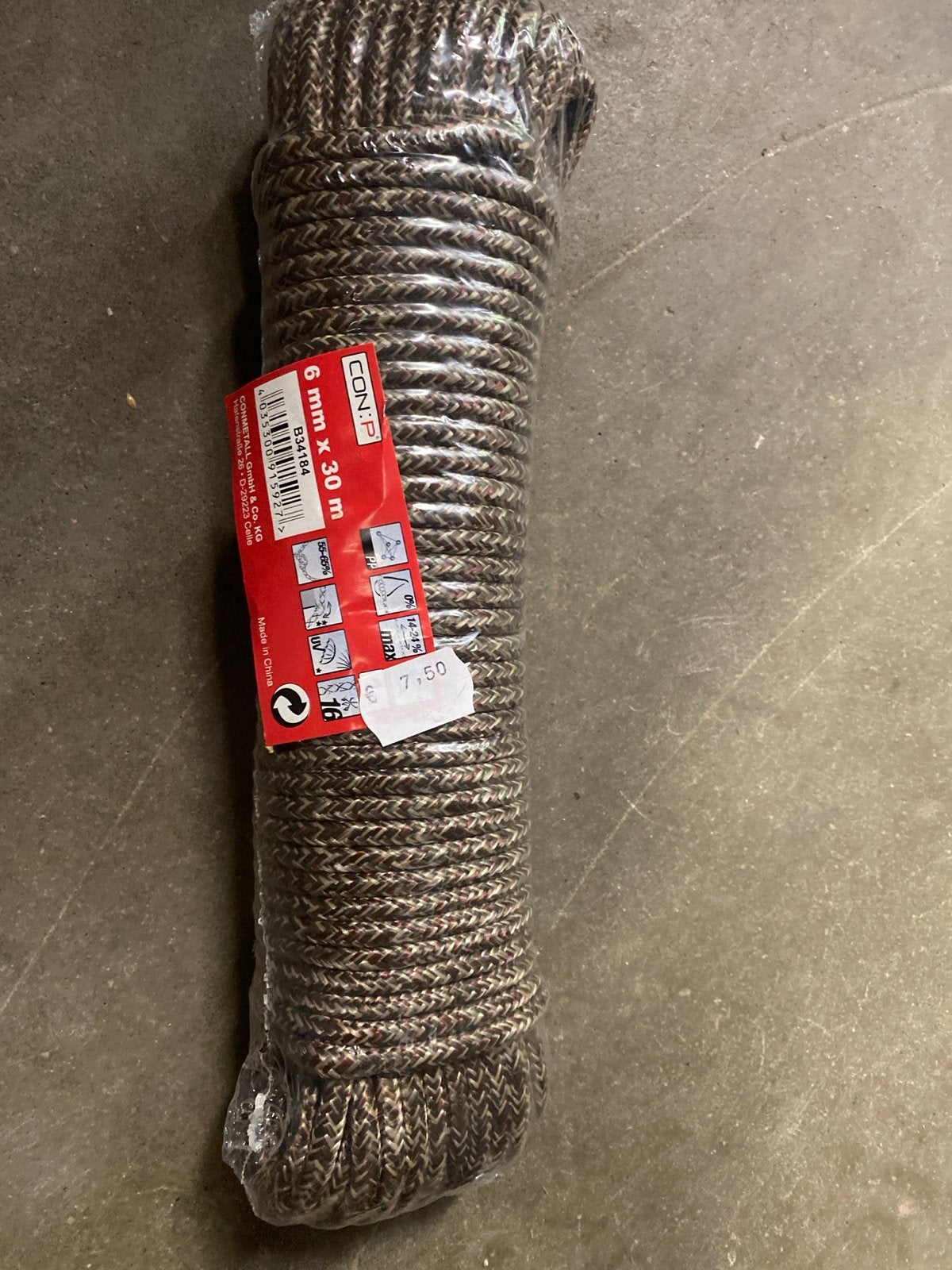 Nieuw Con.P touw 6 mm x 30 m, Ophalen of Verzenden, Nieuw