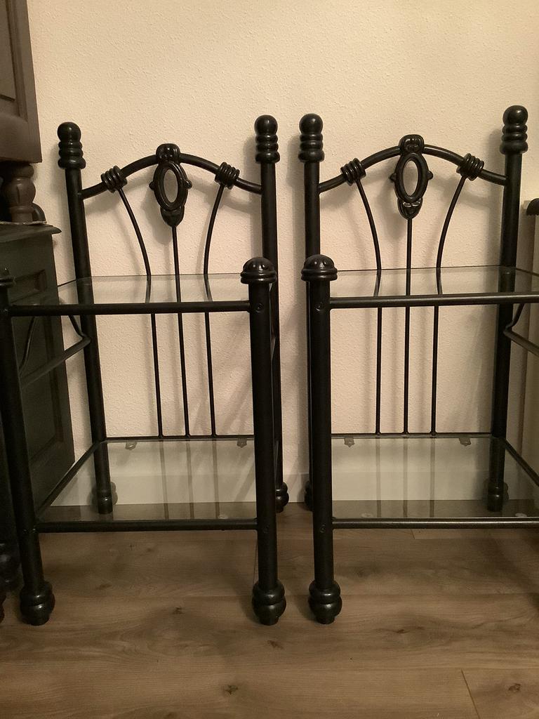 2 barok brocante kastjes groot Queen Ann dressoir lampen, Ophalen