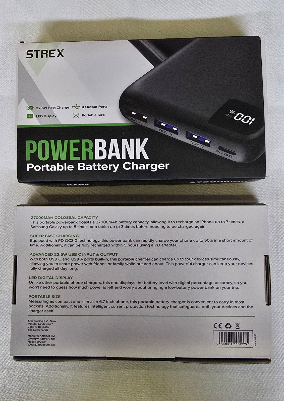 powerbank portable battery charger  merk Strex, Ophalen of Verzenden, Nieuw