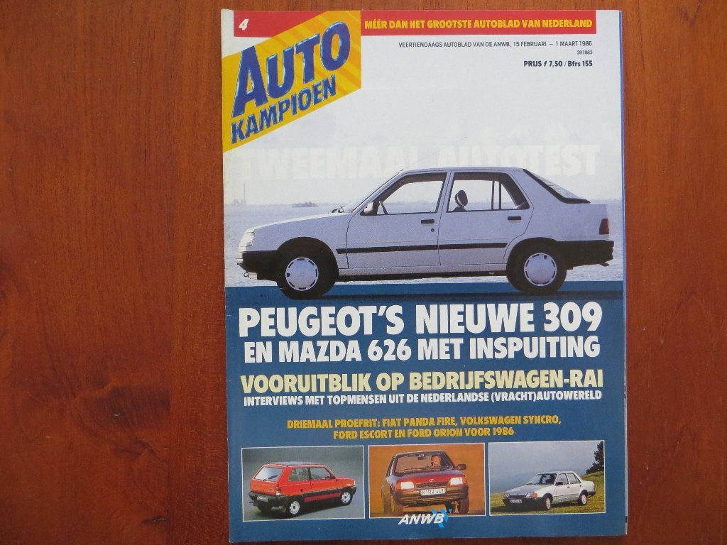 Autokampioen 4 1986 Peugeot 309, Mazda 626 GT, Fiat Panda, Ophalen of Verzenden, Nieuw, Mazda