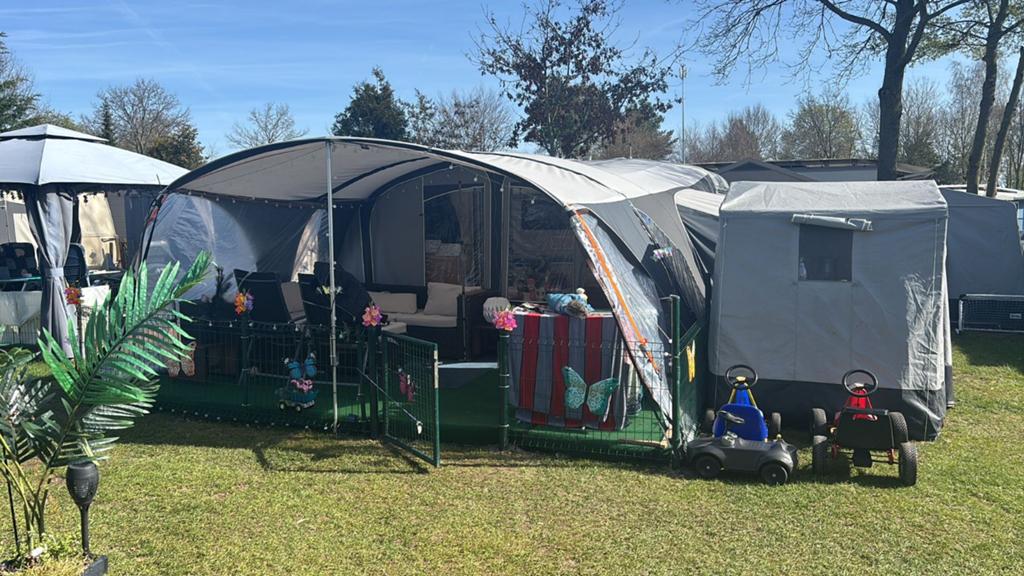 Unico voortent met luifel en zijwanden maat 9, Caravans en Kamperen, Voortenten en Luifels, Ophalen of Verzenden, Gebruikt, Ten Cate All Season 240g/m2