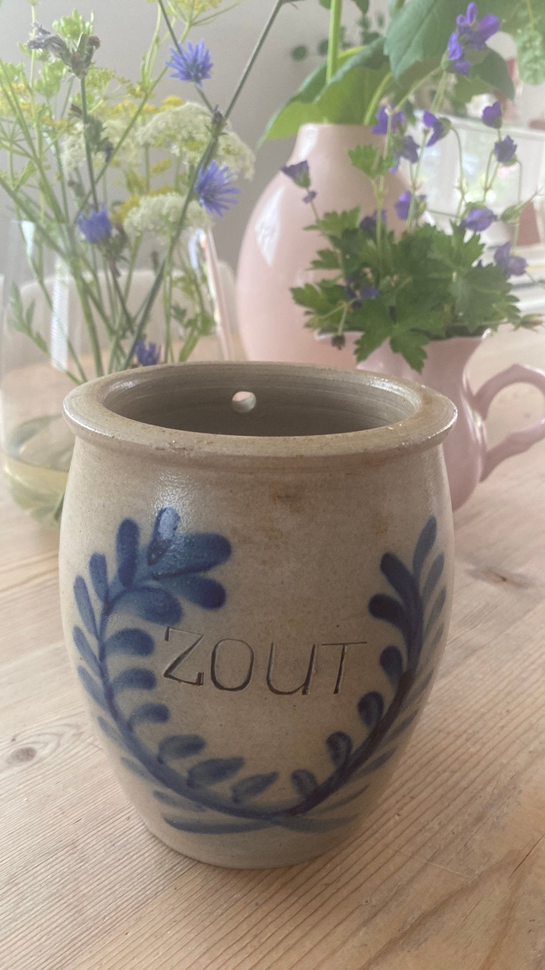 Keulse zout pot 14cm hoog, Antiek en Kunst, Ophalen of Verzenden