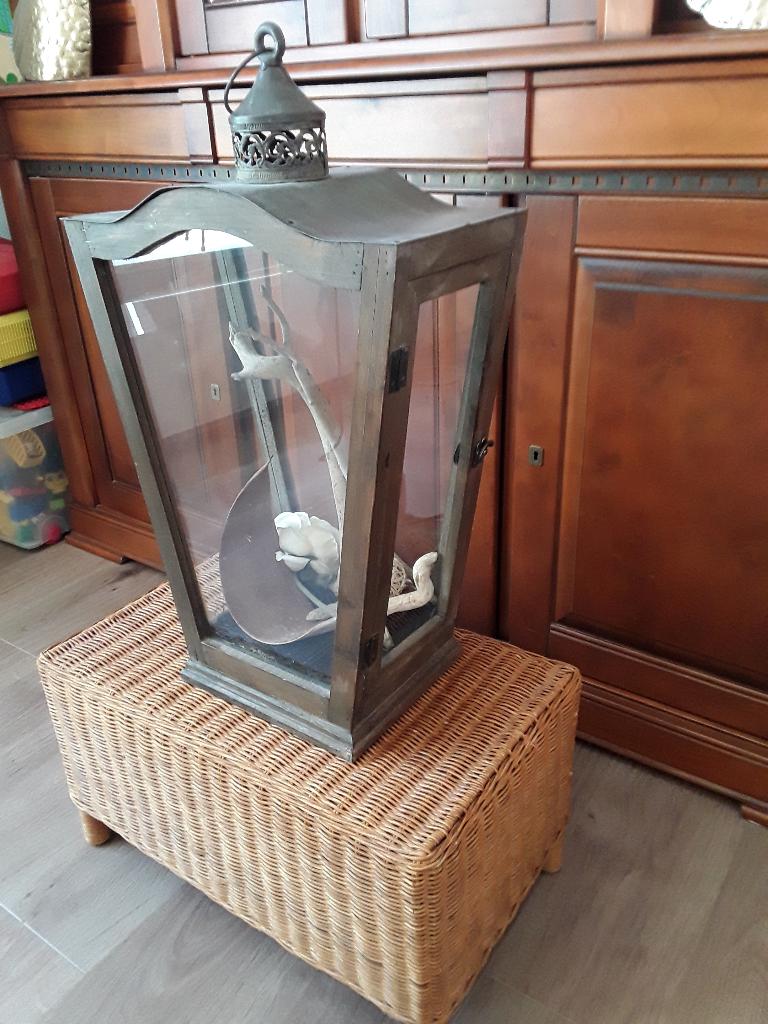 Grote lantaarn. Groot windlicht, Ophalen, 50 tot 75 cm, Zo goed als nieuw, Kaars