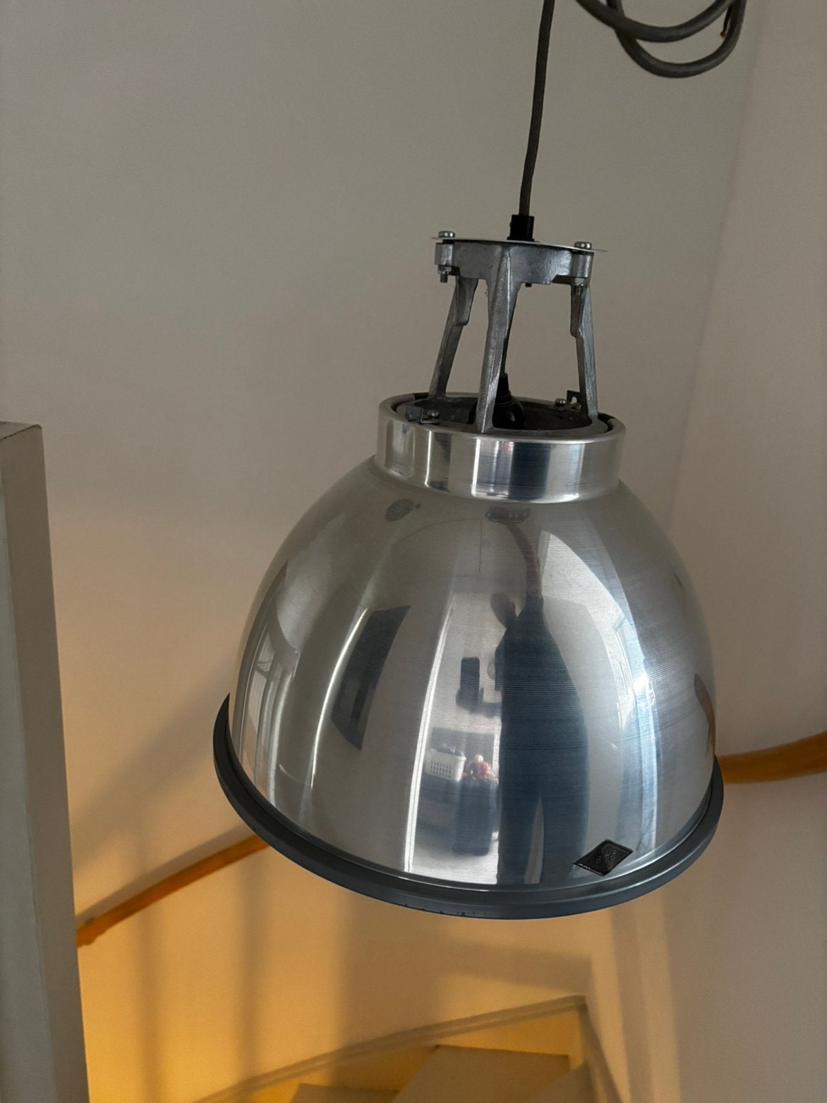 Mooie industriële hanglamp, Ophalen, E27 (groot), Zo goed als nieuw, Metaal