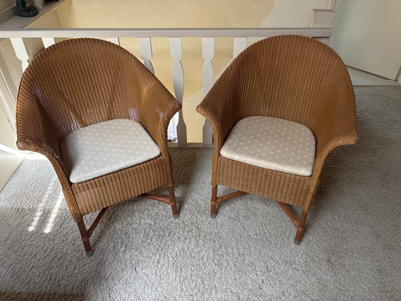 Lloyd Loom Italia Rotan Stoelen (2 stuks), Ophalen, Gebruikt, Twee, Bruin