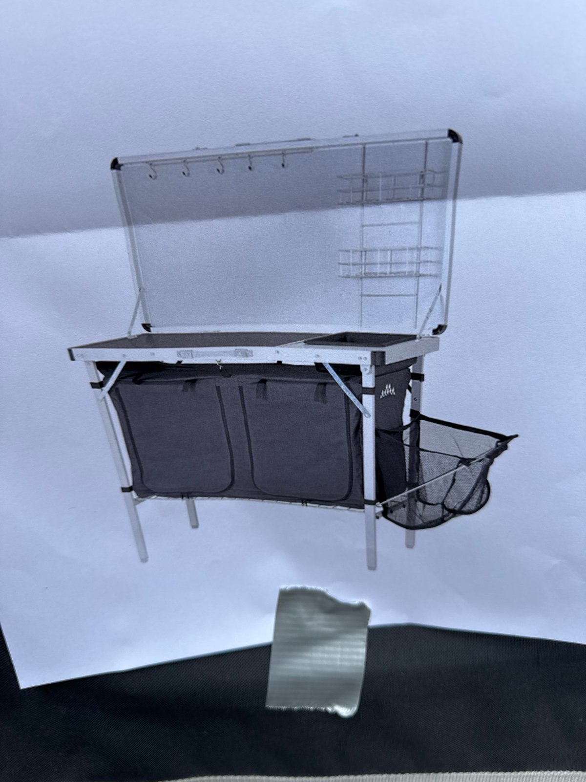Campingkeuken met opbergruimte en aluminium rand, Ophalen of Verzenden, Zo goed als nieuw