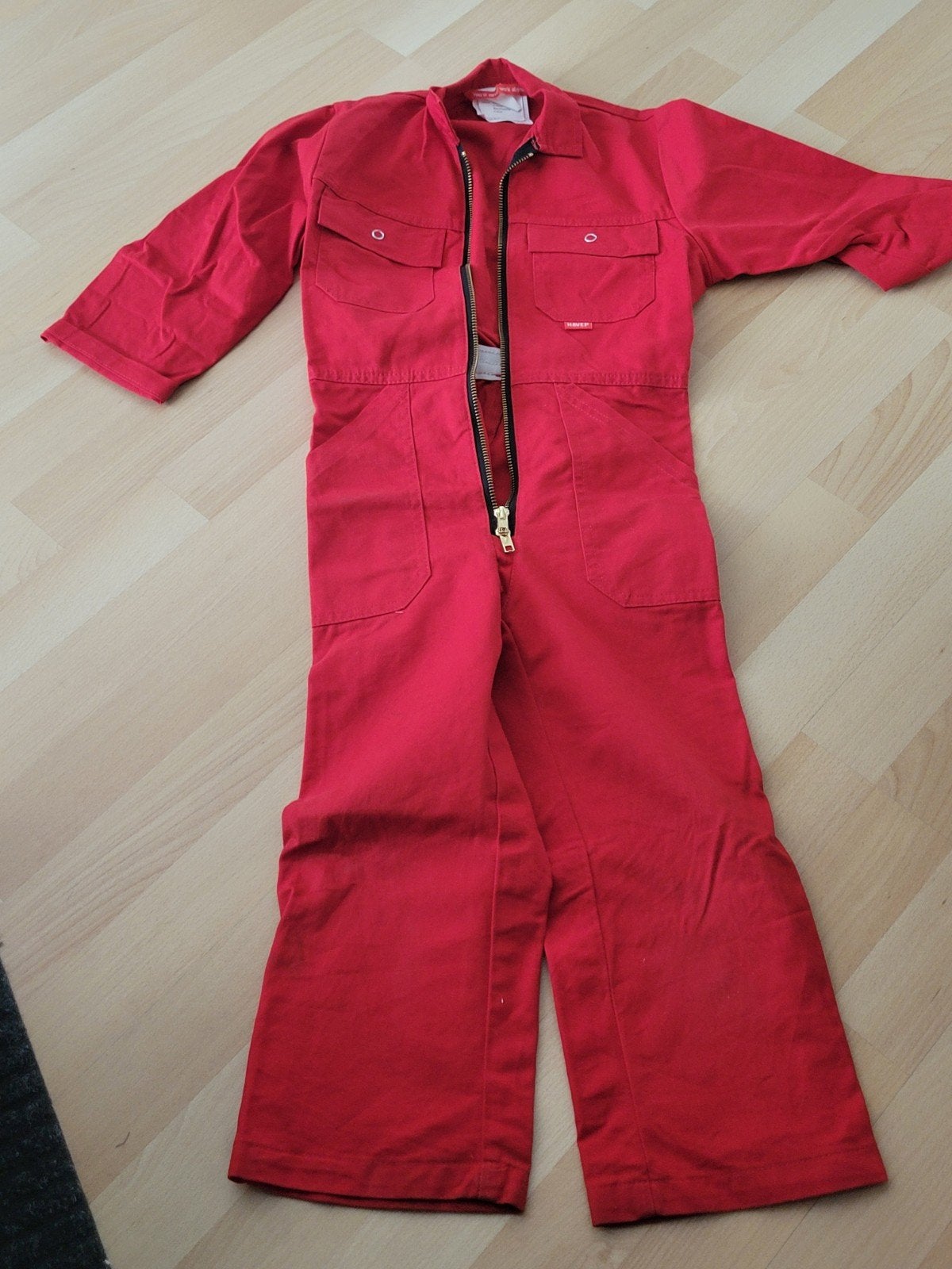 4x Kinderoverall Rood & Blauw - Maten 110 & 128, Ophalen, Gebruikt, Jongen of Meisje, Setje