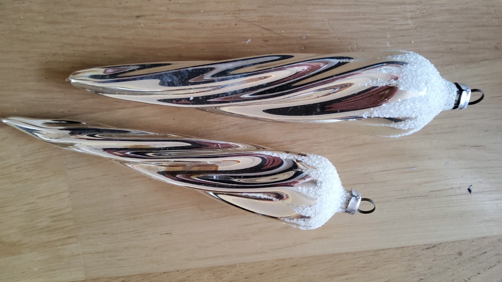 2 antiek zilveren kerstballen pegel kersthangers, Diversen, Ophalen of Verzenden