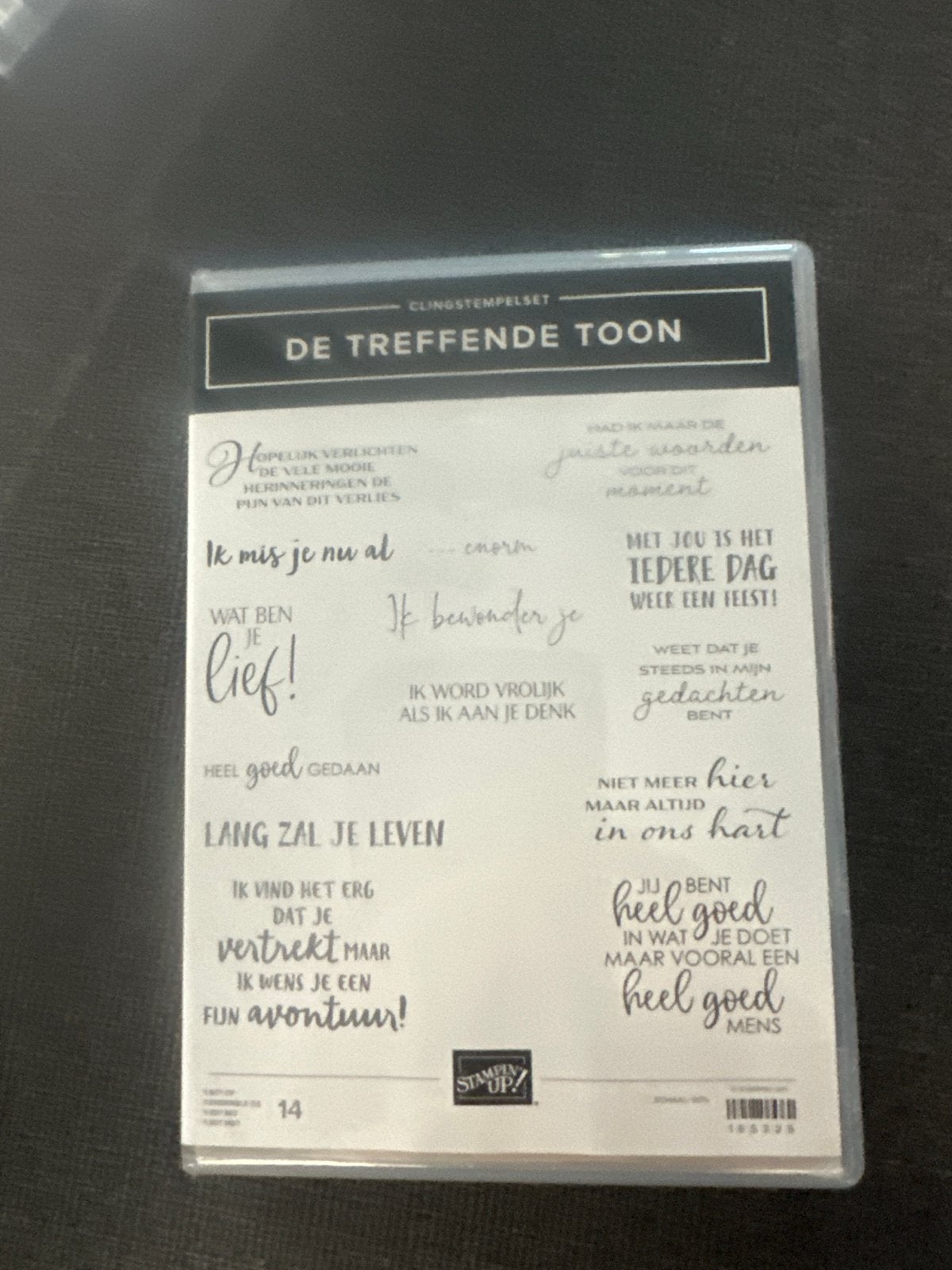 Stampin' Up! Clingstempelset De Treffende Toon, Overige thema's, Ophalen of Verzenden, Zo goed als nieuw, Rubber