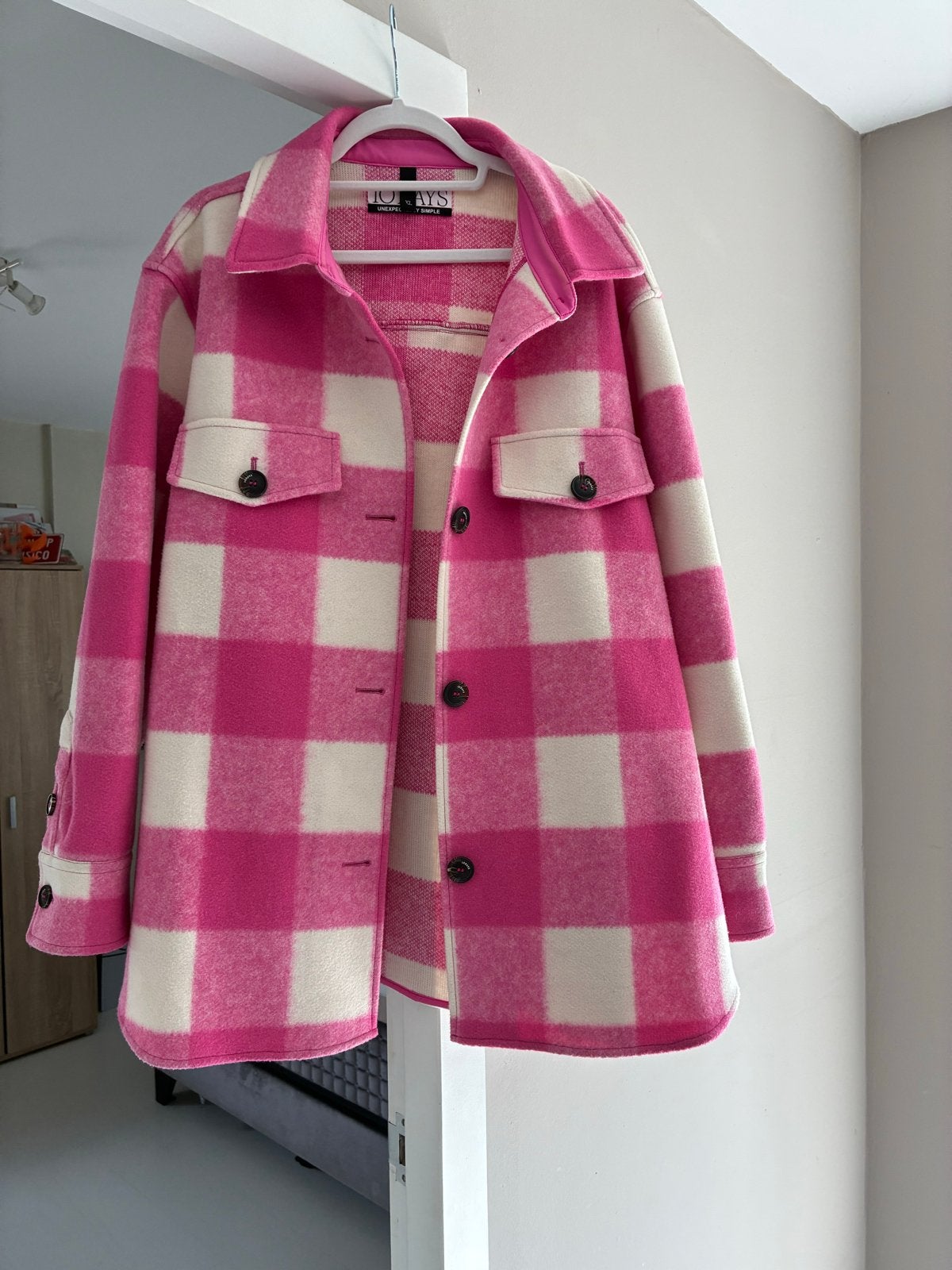 Roze geruite tussenjas van 10DAYS, maat XL, Ophalen of Verzenden, Zo goed als nieuw, Maat 46/48 (XL) of groter, Roze