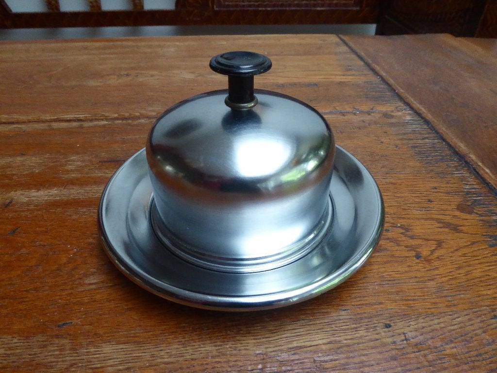 Vintage RVS botervloot met stolp Demeyere, Ophalen of Verzenden