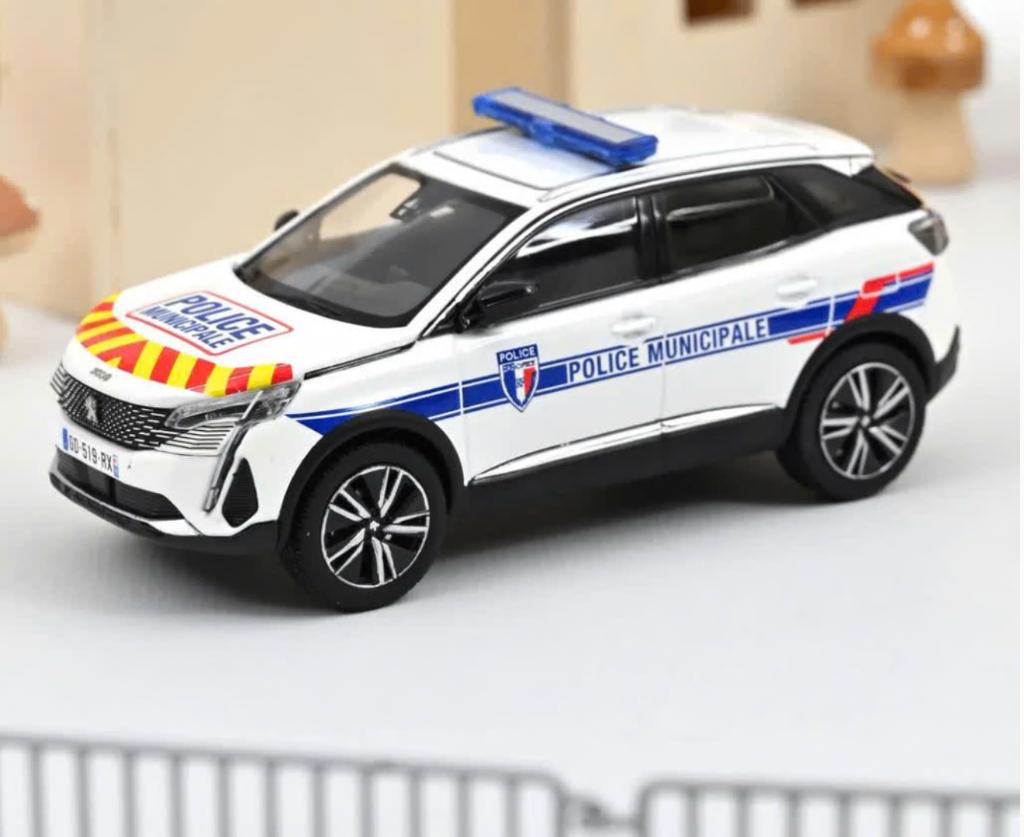 Peugeot 3008 2023 Police Municipale strip.1:43 NOREV 473949, Verzenden, Nieuw, Auto, Norev