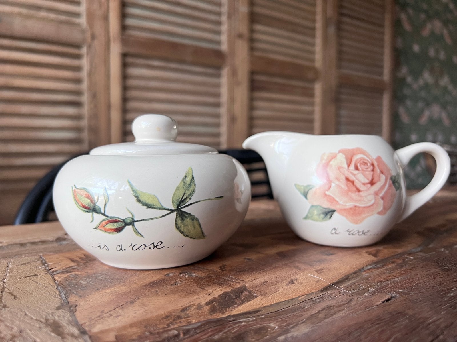 Jet ter Steege; a rose is a rose set suikerpot en melkkan, Ophalen of Verzenden