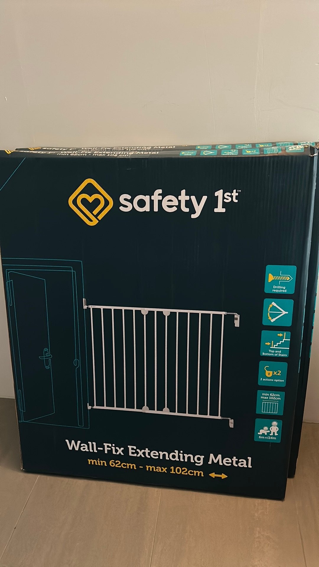 2 traphekjes Safety 1st extending wall fix, Kinderen en Baby's, Traphekjes, Nieuw, 100 tot 115 cm, Ophalen of Verzenden, Metaal of IJzer