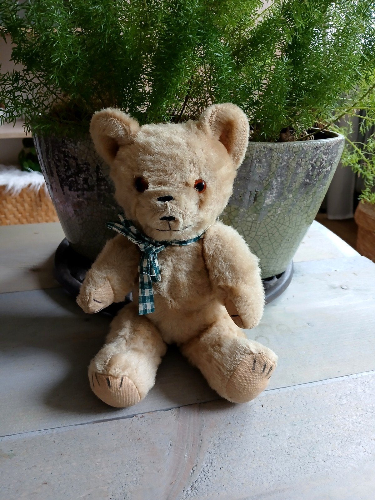 Beer, teddybeer,  vintage,  decoratief, Verzenden, Gebruikt, Stoffen beer, Overige merken