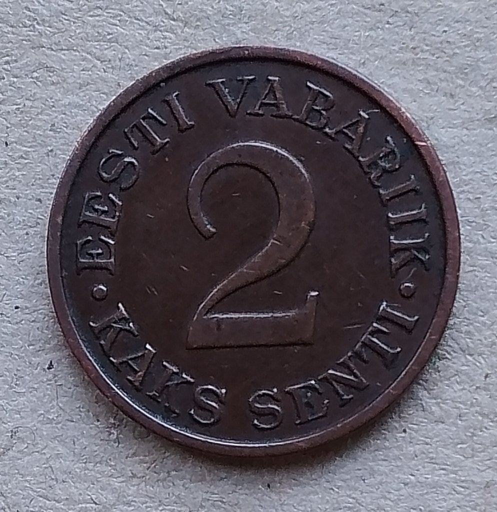 Estland, 2 senti 1934, Ophalen of Verzenden, Overige landen, Losse munt