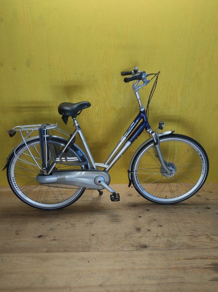 Gazelle Chamonix Dames Zilver/Blauw 53cm, Fietsen en Brommers, Fietsen | Dames | Damesfietsen, Gebruikt, Gazelle, 53 tot 56 cm