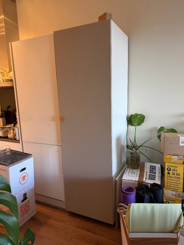 METOD High cabinet IKEA, Ophalen, 200 cm of meer, Beige, 50 tot 100 cm