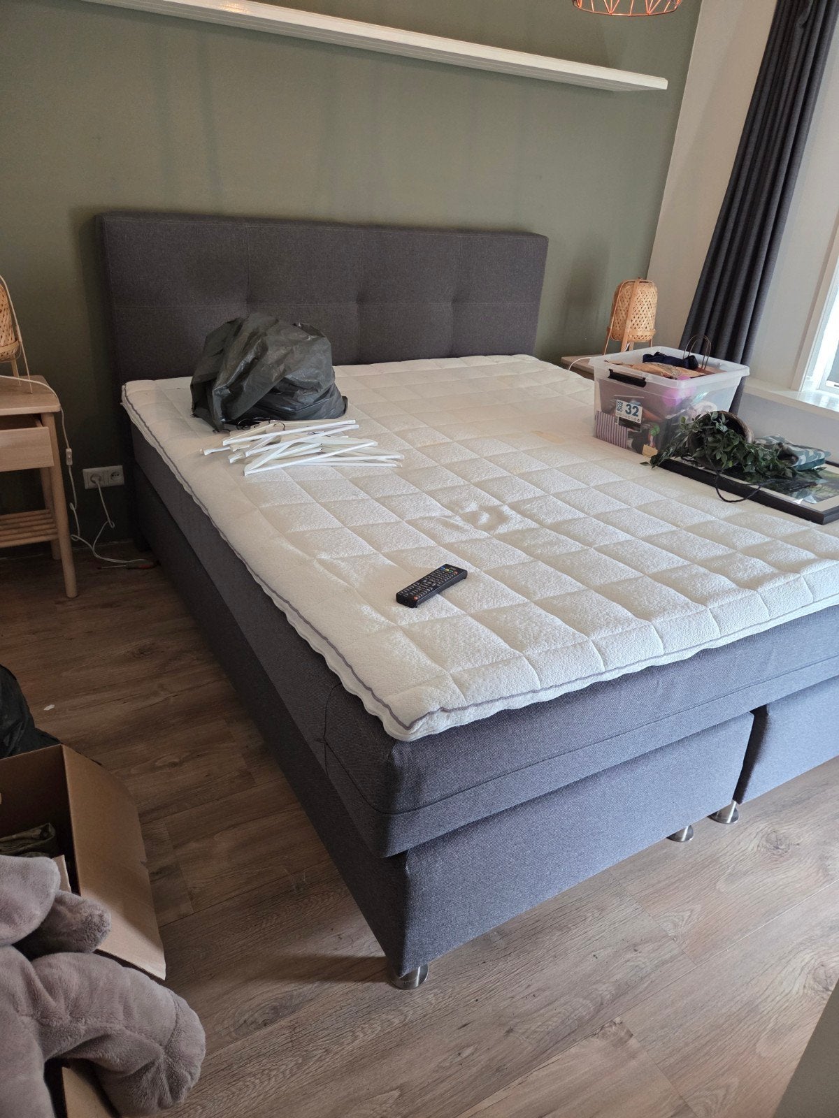 boxspring 200x180, Huis en Inrichting, Ophalen, Gebruikt, Tweepersoons