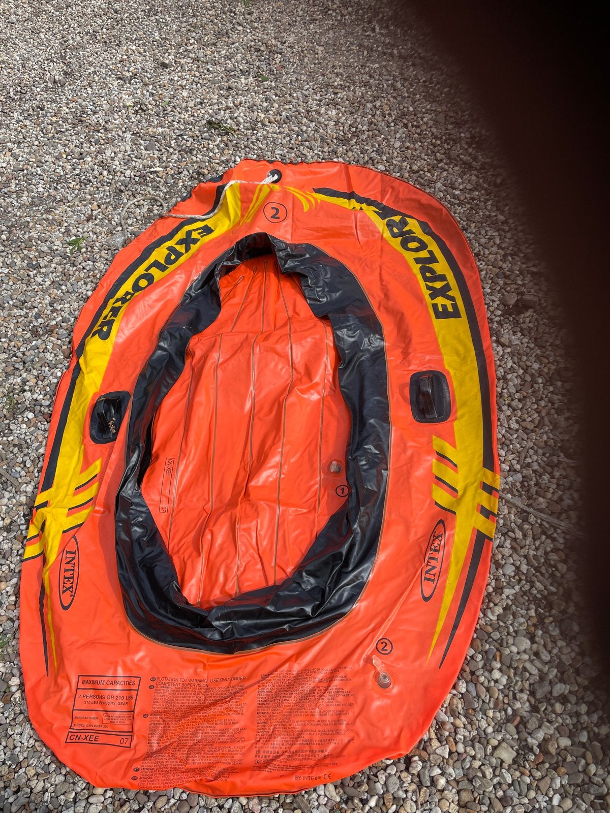 Intex Explorer 200 opblaasboot, Ophalen, Gebruikt