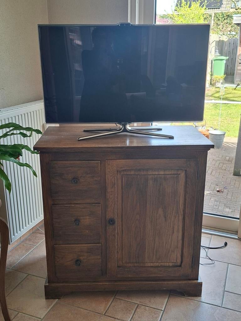 Handgemaakt massief eiken tv-meubel, Huis en Inrichting, Kasten | Televisiemeubels, Ophalen of Verzenden