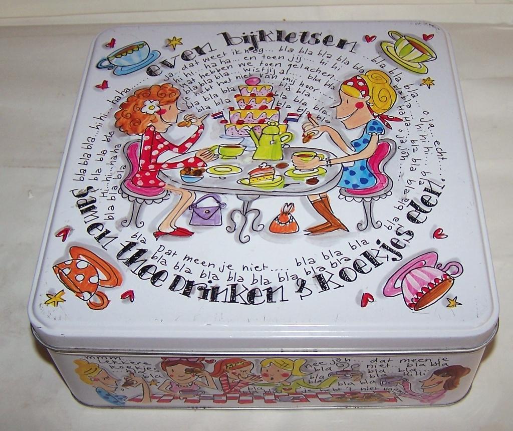 Mooi BLOND koekjesblik. Nwst., Ophalen of Verzenden, Zo goed als nieuw, Koek(jes), Overige merken