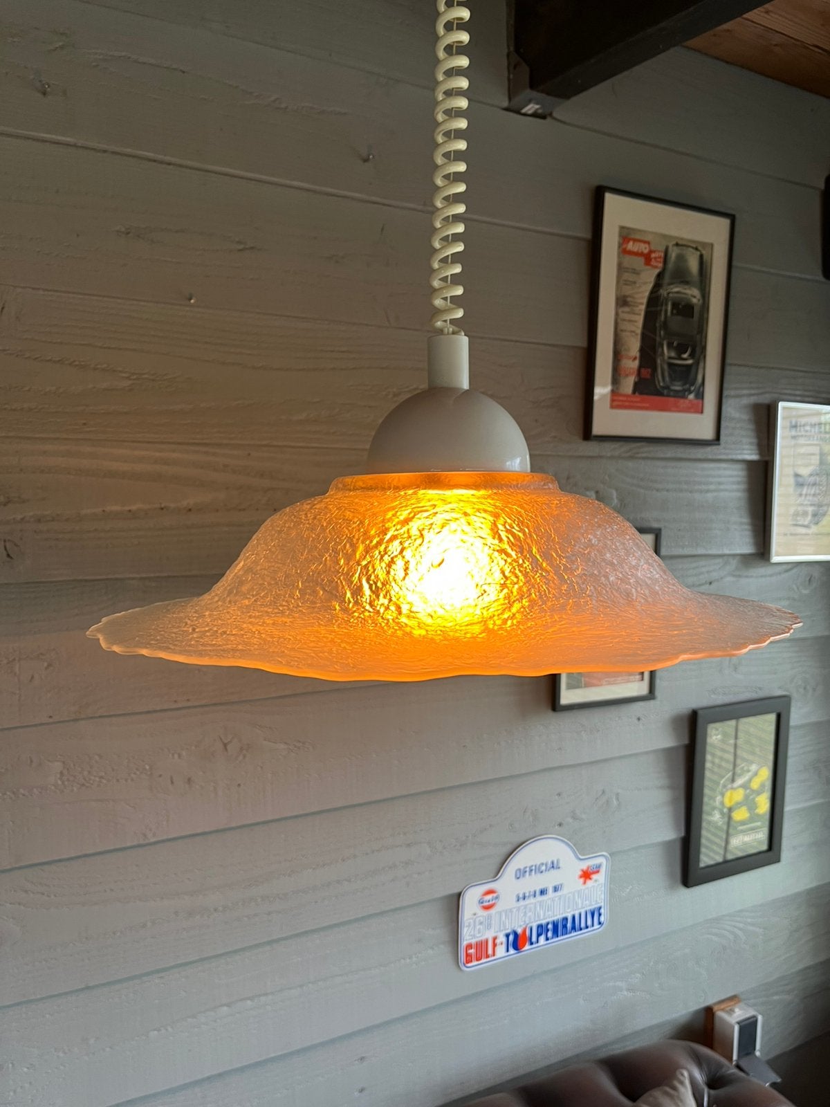 Vintage grote Peill & Putzler glazen pendel hanglamp, Ophalen of Verzenden, Glas