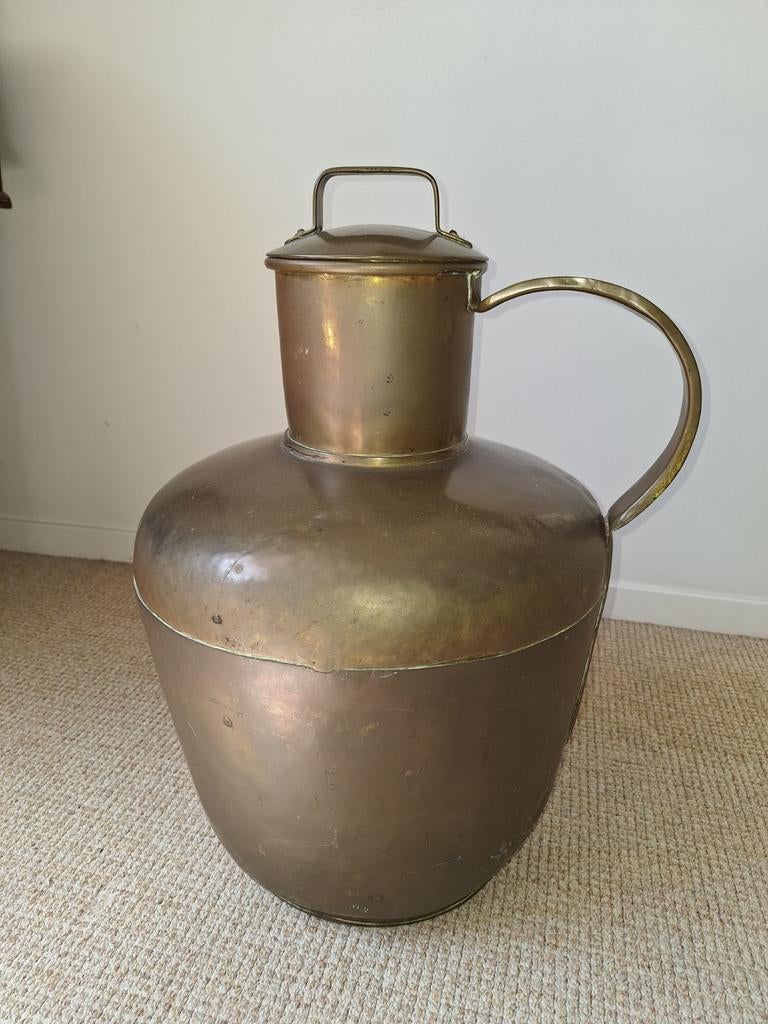 Hollandse Melkkan met deksel  rond 1900, Antiek en Kunst, Antiek | Koper en Brons, Ophalen, Koper