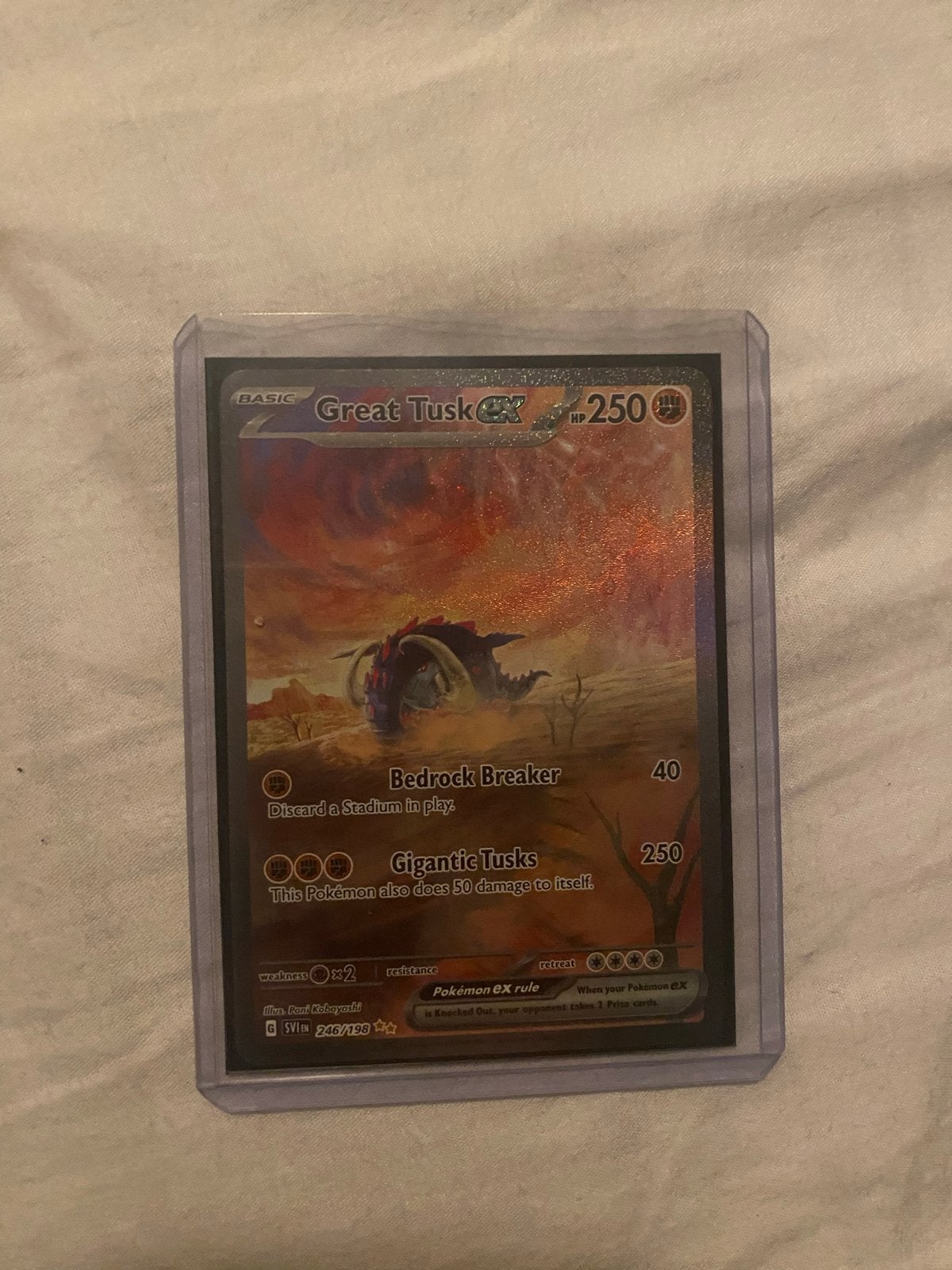 Pokémon Kaarten: Great Tusk ex, Swanna, Salamence ex (Foil), Verzenden, Zo goed als nieuw, Meerdere kaarten, Foil