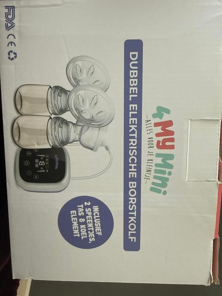 4MyMini Dubbele Elektrische Borstkolf met accessoires, Ophalen of Verzenden, Zo goed als nieuw, Borstkolf