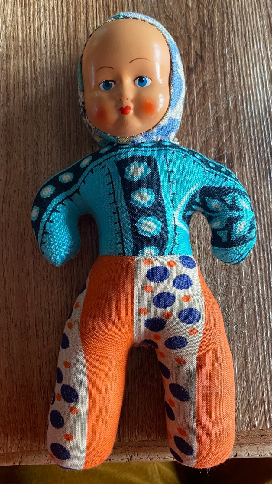 Vintage Stoffen Pop met glimmend Hoofd, Verzamelen, Ophalen of Verzenden, Gebruikt, Overige typen