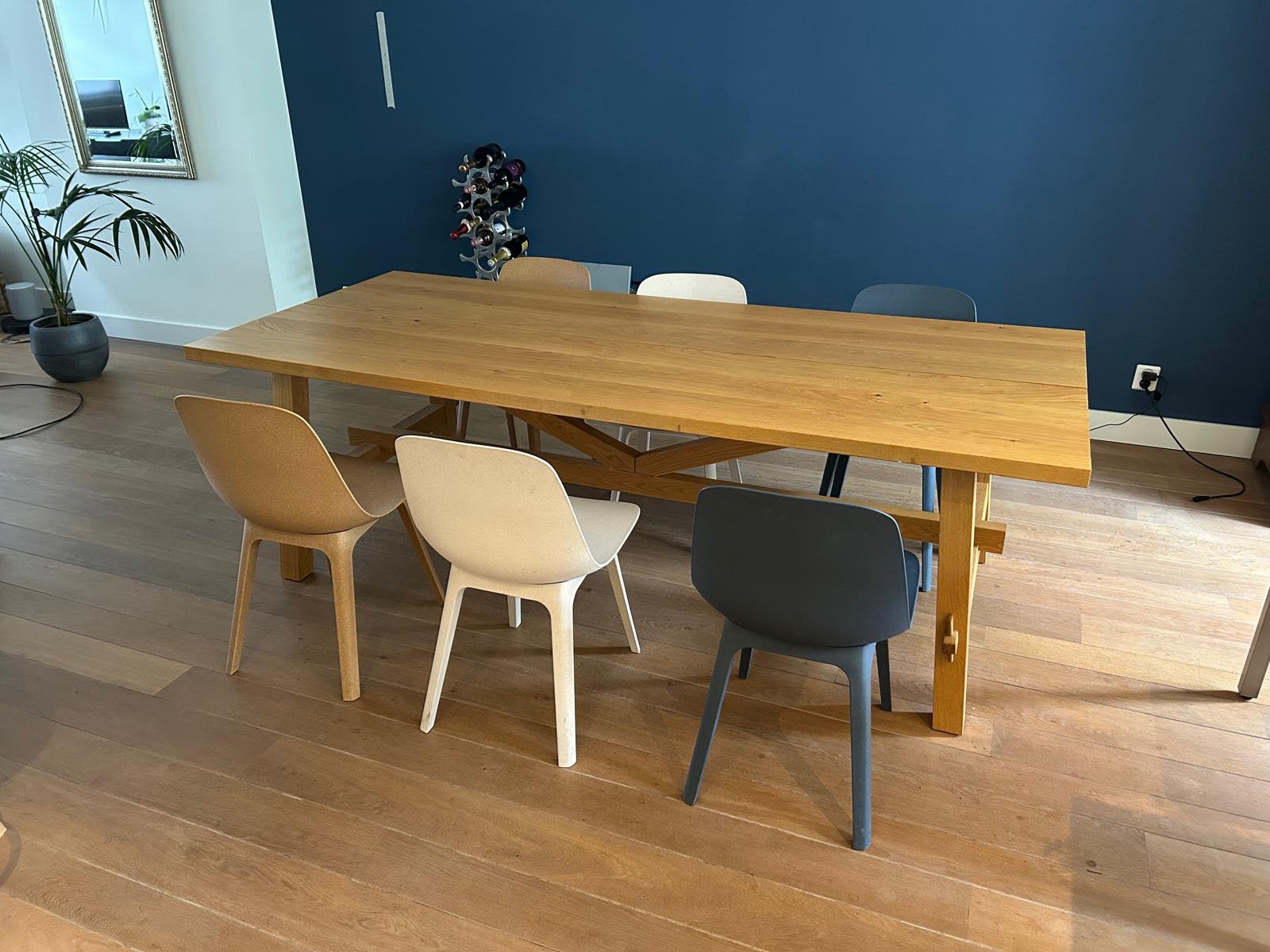 Ikea Möckelby eikenhouten tafel, Huis en Inrichting, Tafels | Eettafels, Ophalen, Gebruikt, 200 cm of meer, 50 tot 100 cm