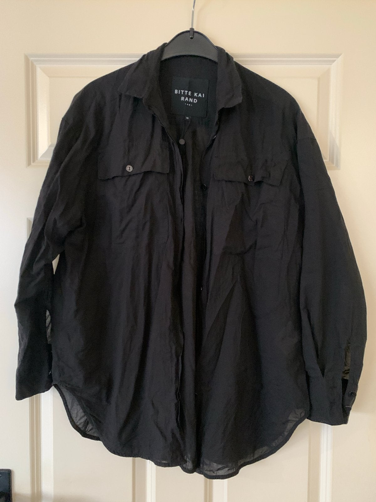 Bitte Kai Rand Zwarte Blouse/Overhemd S-M, Ophalen of Verzenden, Zo goed als nieuw, Zwart, Lange mouw