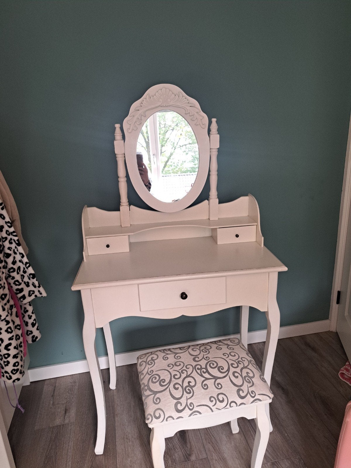 Make-up tafel met krukje, Huis en Inrichting, Ophalen of Verzenden, Gebruikt, Hout, Klassiek