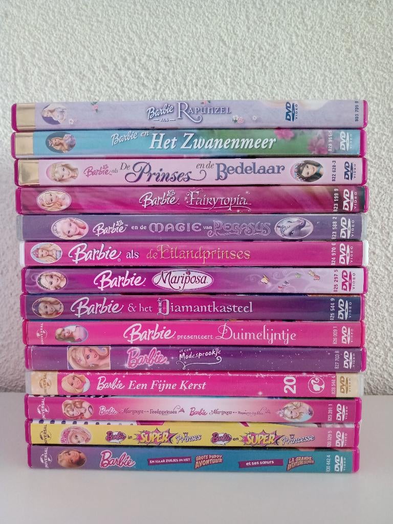 BARBIE DVD’S (14 stuks), Cd's en Dvd's, Europees, Gebruikt, Tekenfilm, Ophalen of Verzenden