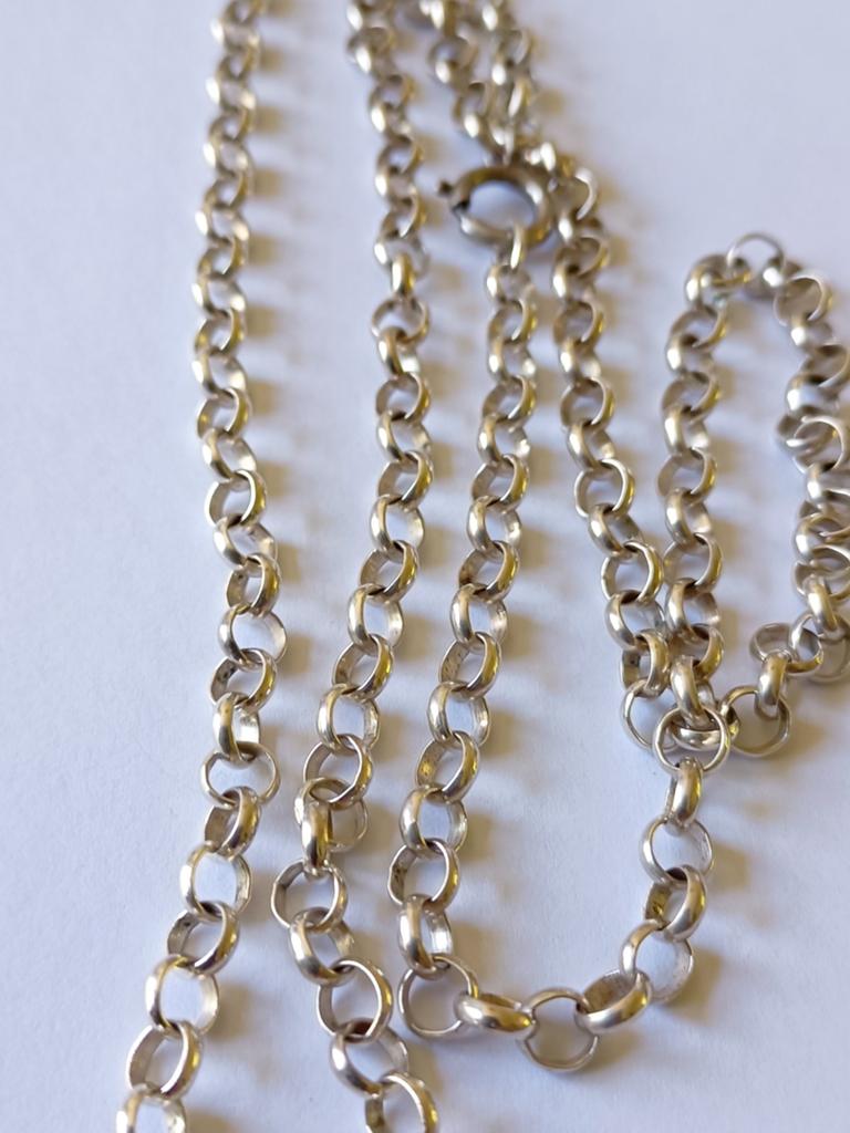 Oude zilveren jasseron ketting, Sieraden, Tassen en Uiterlijk, Antieke sieraden, Verzenden, Zilver, Ketting